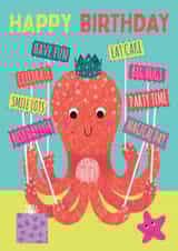 Happy Birthday Octopus card created by Tracy Cottingham