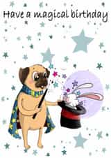 Pug love. Have a magical birthday created by Made by Betty
