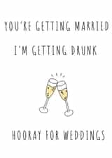 cheeky drunk wedding card created by Hannah Hale