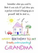 Childlike Birthday Drawing for Grandma created by Shore Designs