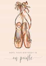 Ballerina Pointe Shoe Birthday Card For All Ages created by Creationery