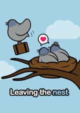 Cute Moving Out New Home Card - Birds Nest - Leaving The Nest created by Adam Endacott