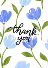 Pretty Flower Thank You Card - Blue Flowers created by Louisa Taylor