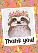 Cute and adorable sloth 'Thank you' card created by CardandFast
