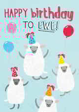 Happy birthday to Ewe! sheep birthday design created by Pencilface