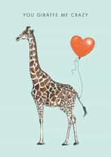 Giraffe Me Crazy Greetings Card created by Amelia Ilangaratne