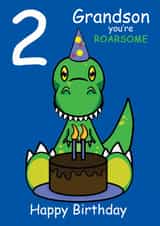 Roarsome Grandson 2nd Birthday Card created by @Cupsie's Creations