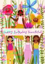 'Happy Birthday Beautiful' floral women card created by Flourish Paperworks