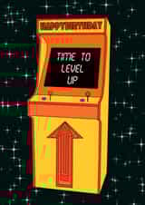 Level Up, Retro Birthday Gaming Card created by Redshine Design
