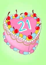 21st Retro Birthday Cake created by Poppy & Mabel 