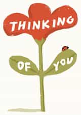 Cute Heartfelt Ladybug Card - Thinking of you - Simple Flower created by Yan Yu Lee