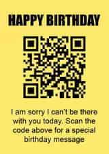 QR code prank Birthday Card created by Arr Cards