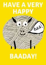 Happy Baaday birthday card created by lalabuds by Rebecca Carr