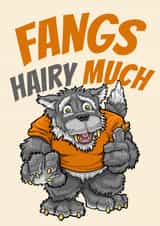 Werewolf Thank You Card created by Pigoprints