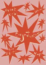 Beautiful hand Lettering Congratulations Card - Sweet Starry - Great job created by Yan Yu Lee