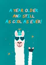 Cool llama birthday card created by Spring of colors