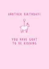 Funny goat pun birthday card created by Katie Moody