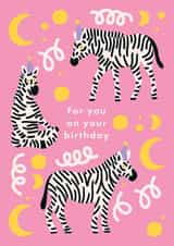Zebra Party Hats Card created by Sadler Jones