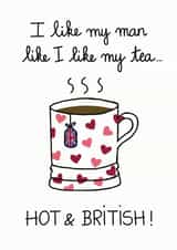 Hot and British Tea Love Card created by FROGGIE & ROSBIF