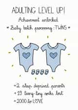 New Baby Twin Boys Congratulations Card created by FROGGIE & ROSBIF
