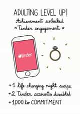 Tinder Engagement Card - Adulting level up created by FROGGIE & ROSBIF