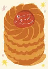 You’re so sweet, retro jammy dodger card created by Yan Yu Lee