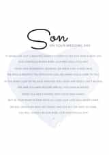 Special Son On Your Wedding Day - Cute poetic wedding card created by PMPrinted