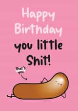 Rude Birthday Card - Poo - Happy Birthday You Little Shit created by Twisted Haggis