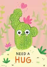 Need A Hug, Cactus Card created by Corcutt Collective