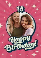 Personalised Birthday Photo Card created by Evie Garnett Designs - 18 stars Birthday Personalised Photo Card 11839
