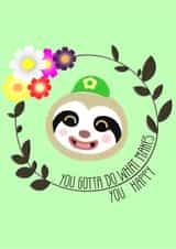 Leif: What makes you happy inspiration animal crossing card created by Cat B Designs