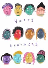 Happy Faces Birthday Greeting Card created by Jennifer Jamieson