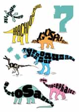 Dinosaur 7th birthday card 1001 created by Sarah Hyndman