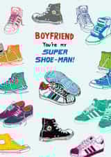 Retro Birthday Card - For Boyfriend - Super Shoe-Man created by Pencilface