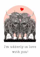 Cute Highland Cows- Pun- Card created by Beth Higgins Art