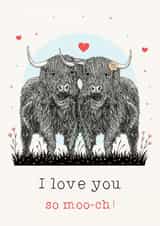 Cute Highland Cows- Pun- Card created by Beth Higgins Art