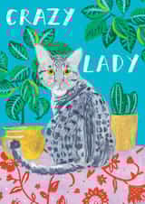 Crazy Cat Lady Greetings Card created by Katie Whitton Design