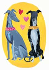 Cute Sighthound Anniversary Card / Valentines Day Card - Dogs created by Katie Whitton Design