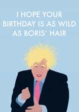 Boris Johnson’s Wild Hair Birthday card created by Nicola Jo