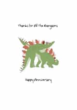 Rude Dinosaur Anniversary Card - Roargasms - Thanks For All The Roargasms created by Rachel Frost