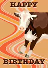 Funky cow happy Birthday card created by Lana Bennett