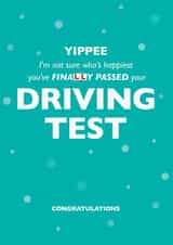 Yippee you've finally passed your driving test, congratulations created by Designed by Woobrew