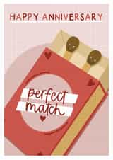 Cute 'perfect match' Anniversary card for your partner created by Amy Writes