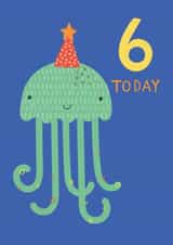 Cute 6th Birthday Card - Jelly Fish - Sea created by Sally Payne Design