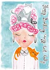 Crazy Cat Lady Birthday Card created by Owen & Wolfey