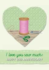 Cotton 2nd Wedding Anniversary Card 1001 created by Violet Owen Designs