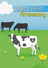 Funny Leather Anniversary Card - 3 Years - Happy Heard Anniversary created by Violet Owen Designs