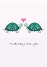 I turtle-lly love you anniversary card created by Quack Animal Art