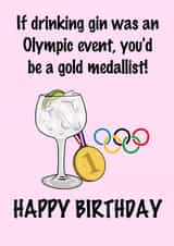 Olympic themed birthday card for a gin lover created by Shore Designs
