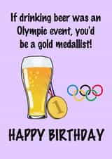 Olympic themed birthday card for a beer lover! created by Shore Designs